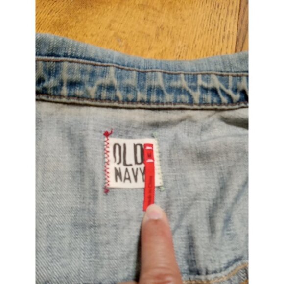 OLD NAVY Denim Jacket Jeans Womens MEDIUM Denim BLUE Preowned Summer Spring - Picture 5 of 12